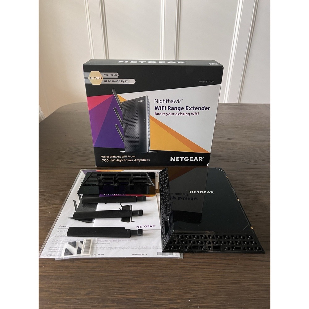 NETGEAR Nighthawk EX7000 AC1900 Dual-Band WiFi Extender 5-Port -Works-NO CHARGER